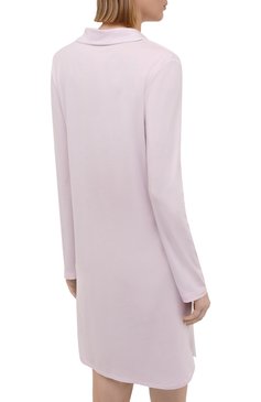 Женская сорочка LOUIS FERAUD светло-розового цвета, арт. 3883031 | Фото 4 (Рукава: Длинные; Длина Ж (юбки, платья, шорты): Мини; Материал внешний: Лиоцелл, Растительное волокно)
