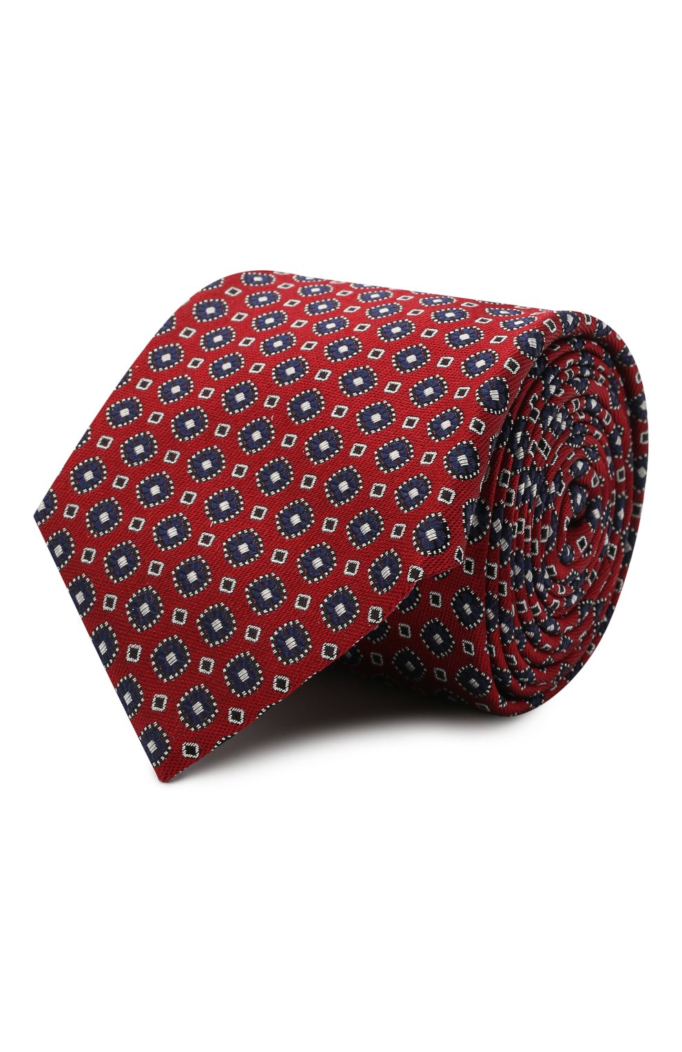 Мужской шелковый галстук CANALI красного цвета, арт. 18/HJ03078 | Фото 1 (Принт: С принтом; Материал: Текстиль, Шелк)