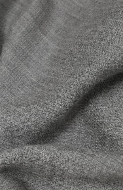 Женский кашемировый шарф RALPH LAUREN серого цвета, арт. 434563521 | Фото 2 (Материал: Шерсть, Кашемир, Текстиль; Принт: Без принта)