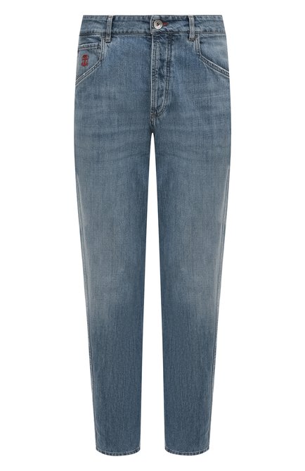 Мужские джинсы BRUNELLO CUCINELLI голубого цвета по цене 89950 руб., арт. M0Z37Q3040 | Фото 1
