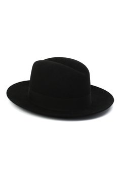 Женская фетровая шляпа SAINT LAURENT черного цвета, арт. 628281/3YG07 | Фото 3 (Материал: Текстиль, Шерсть; Материал сплава: Проставлено; Нос: Не проставлено)