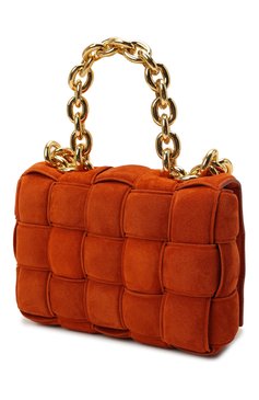 Женская сумка chain cassette BOTTEGA VENETA оранжевого цвета, арт. 631421/V04N0 | Фото 4 (Сумки-технические: Сумки через плечо, Сумки top-handle; Размер: medium; Материал: Натуральная кожа, Натуральная замша; Региональные ограничения белый список (Axapta Mercury): RU; Ремень/цепочка: На ремешке)