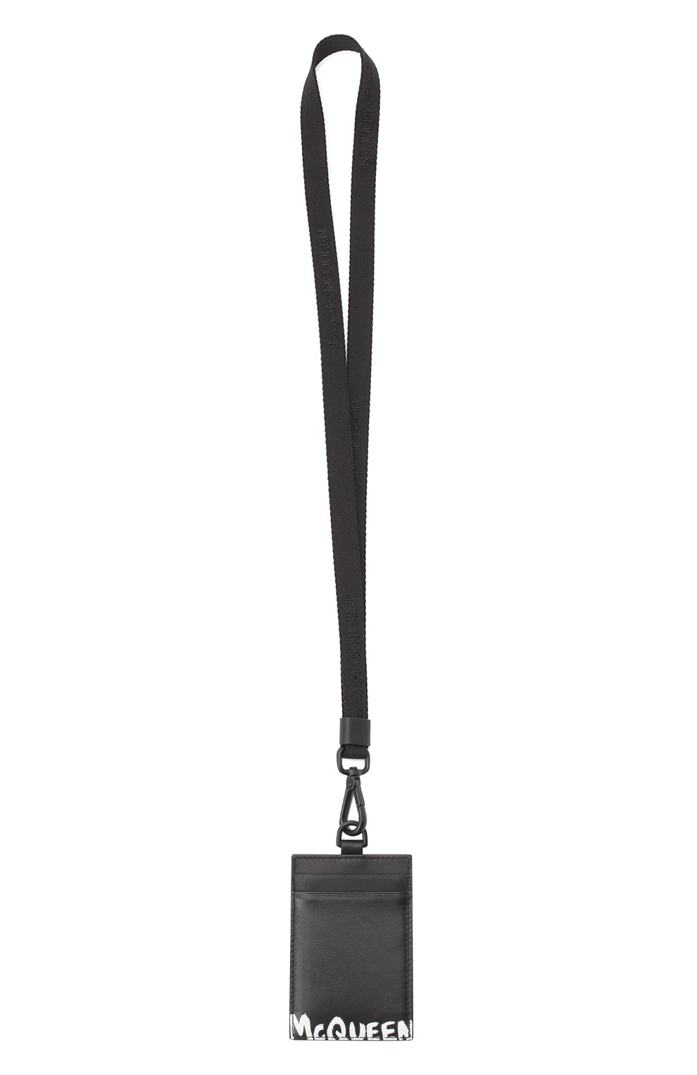 Мужской кожаный футляр для кредитных карт ALEXANDER MCQUEEN черного цвета, арт. 625527/1NT4B | Фото 2 (Материал: Натуральная кожа)