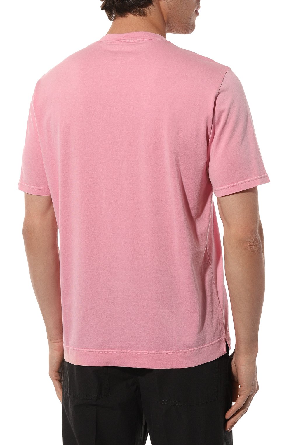 Мужская хлопковая футболка FEDELI розового цвета, арт. 6UEF0103 | Фото 4 (Принт: Без принта; Рукава: Короткие; Длина (для топов): Стандартные; Материал внешний: Хлопок; Стили: Романтичный)
