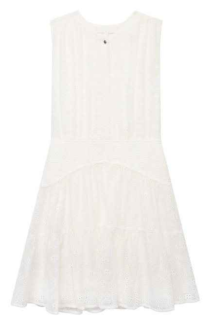 Детское шелковое платье CHLOÉ белого цвета по цене 41150 руб., арт. C12822 | Фото 1