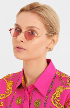 Женские солнцезащитные очки CHLOÉ розового цвета, арт. 158S-853 | Фото 2 (Региональные ограничения белый список (Axapta Mercury): RU; Тип очков: С/з; Оптика Гендер: оптика-женское; Очки форма: Круглые, Узкие)
