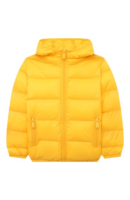 Детский куртка DSQUARED2 желтого цвета, арт. DQ0723-D009D | Фото 1 (Рукава: Длинные; Материал подклада: Синтетический материал; Материал внешний: Синтетический материал)