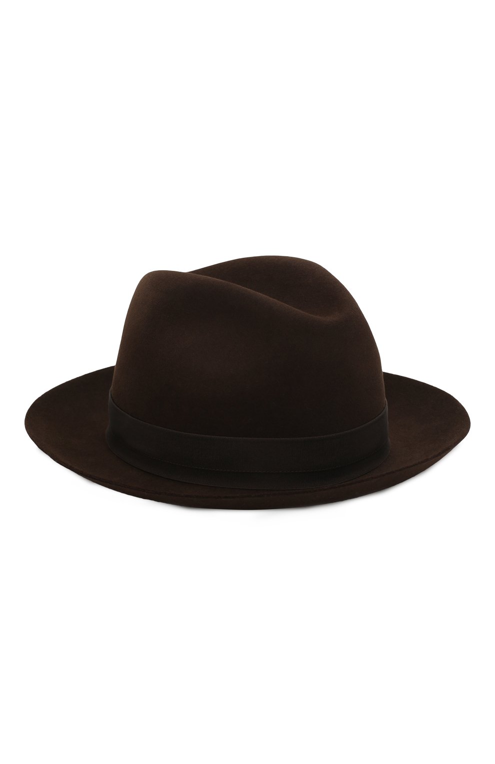 Мужская фетровая шляпа LORO PIANA темно-коричневого цвета, арт. FAI8967 | Фото 2 (Материал: Текстиль, Шерсть)