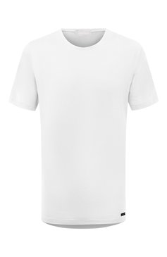 Мужская хлопковая футболка HANRO белого цвета, арт. 075430. | Фото 1 (Кросс-КТ: домашняя одежда; Рукава: Короткие; Длина (для топов): Удлиненные; Материал сплава: Проставлено; Материал внешний: Хлопок; Драгоценные камни: Проставлено)