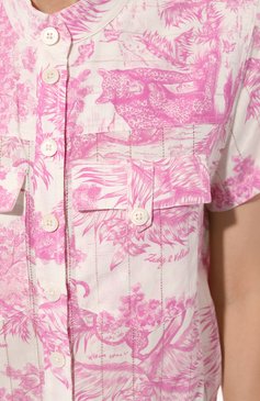 Женский хлопковый комбинезон ZADIG&VOLTAIRE светло-розового цвета, арт. WWJU00032 | Фото 5 (Рукава: Короткие; Случай: Повседневный; Материал внешний: Хлопок; Стили: Романтичный; Длина (брюки, джинсы): Укороченные; Женское Кросс-КТ: Комбинезон-одежда)