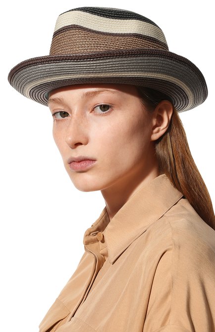 Женская шляпа LORENA ANTONIAZZI бежевого цвета, арт. SE2280CE15A/9994 | Фото 2 (Материал: Пластик, Синтетический материал, Текстиль, Растительное волокно)