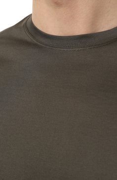 Мужская хлопковая футболка ANDREA CAMPAGNA хаки цвета, арт. TSMC/JERLUX | Фото 5 (Принт: Без принта; Рукава: Короткие; Длина (для топов): Стандартные; Материал сплава: Проставлено; Стили: Милитари; Материал внешний: Хлопок; Драгоценные камни: Проставлено)