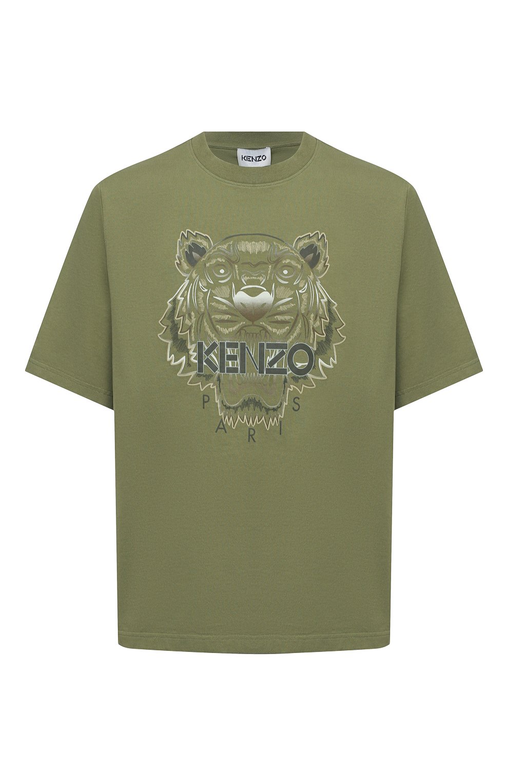 Мужская хаки хлопковая футболка KENZO купить в интернет-магазине ЦУМ ...