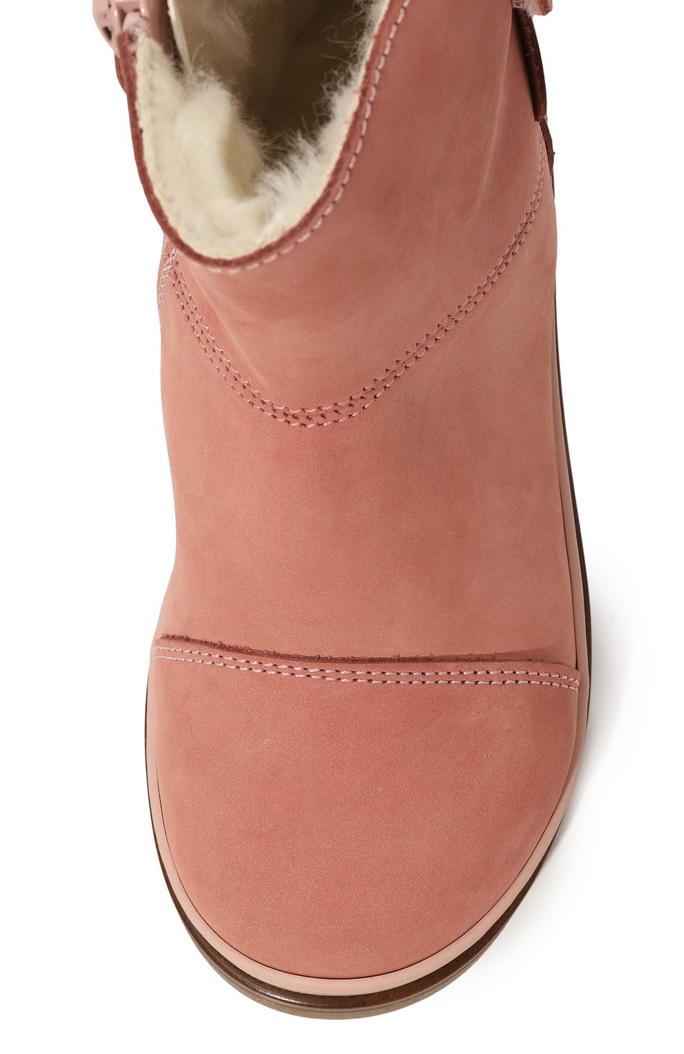 Детские кожаные ботинки WALKEY розового цвета, арт. Y1A5-42871-1141302/25-29 | Фото 4 (Материал утеплителя: Натуральный мех; Материал сплава: Проставлено; Нос: Не проставлено)