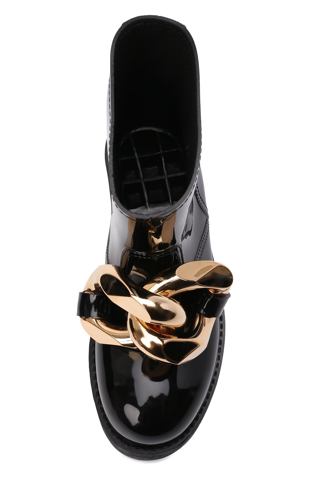 Женские резиновые сапоги chain JW ANDERSON черного цвета, арт. ANW37021A/14079 | Фото 6 (Каблук высота: Низкий; Региональные ограничения белый список (Axapta Mercury): Не проставлено; Материал сплава: Проставлено; Высота голенища: Низкие; Каблук тип: Устойчивый; Материал утеплителя: Без утеплителя; Материал внутренний: Текстиль; Подошва: Плоская; Драгоценные камни: Проставлено; Материал внешний: Резина)