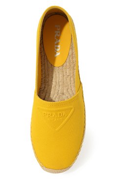 Женские текстильные эспадрильи PRADA желтого цвета, арт. 1S839M-3LKE-F0377-020 | Фото 6 (Материал внешний: Текстиль)