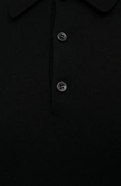 Мужское шерстяное поло BRIONI черного цвета, арт. UMR30L/01K21 | Фото 5 (Застежка: Пуговицы; Материал внешний: Шерсть; Рукава: Длинные; Длина (для топов): Стандартные; Кросс-КТ: Трикотаж; Стили: Классический)