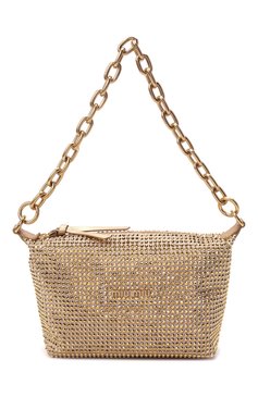 Женская сумка MIU MIU золотого цвета, арт. 5BC103-2D5H-F0522-OOO | Фото 1 (Женское Кросс-КТ: Вечерняя сумка; Сумки-технические: Сумки top-handle; Размер: mini; Материал: Текстиль)