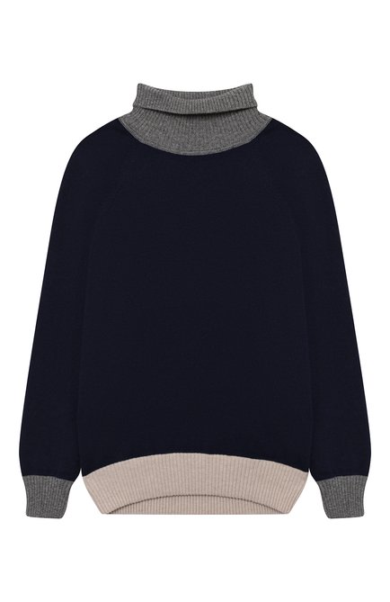 Детский кашемировый свитер BRUNELLO CUCINELLI синего цвета по цене 75650 руб., арт. B22M10503B | Фото 1
