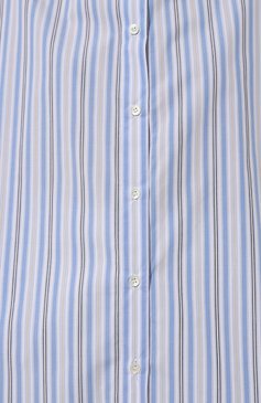 Женская хлопковая рубашка PATRIZIA PEPE голубого цвета, арт. 2C1458_A286 | Фото 5 (Рукава: Длинные; Женское Кросс-КТ: Рубашка-одежда; Принт: С принтом; Длина (для топов): Удлиненные; Материал внешний: Хлопок; Стили: Кэжуэл)