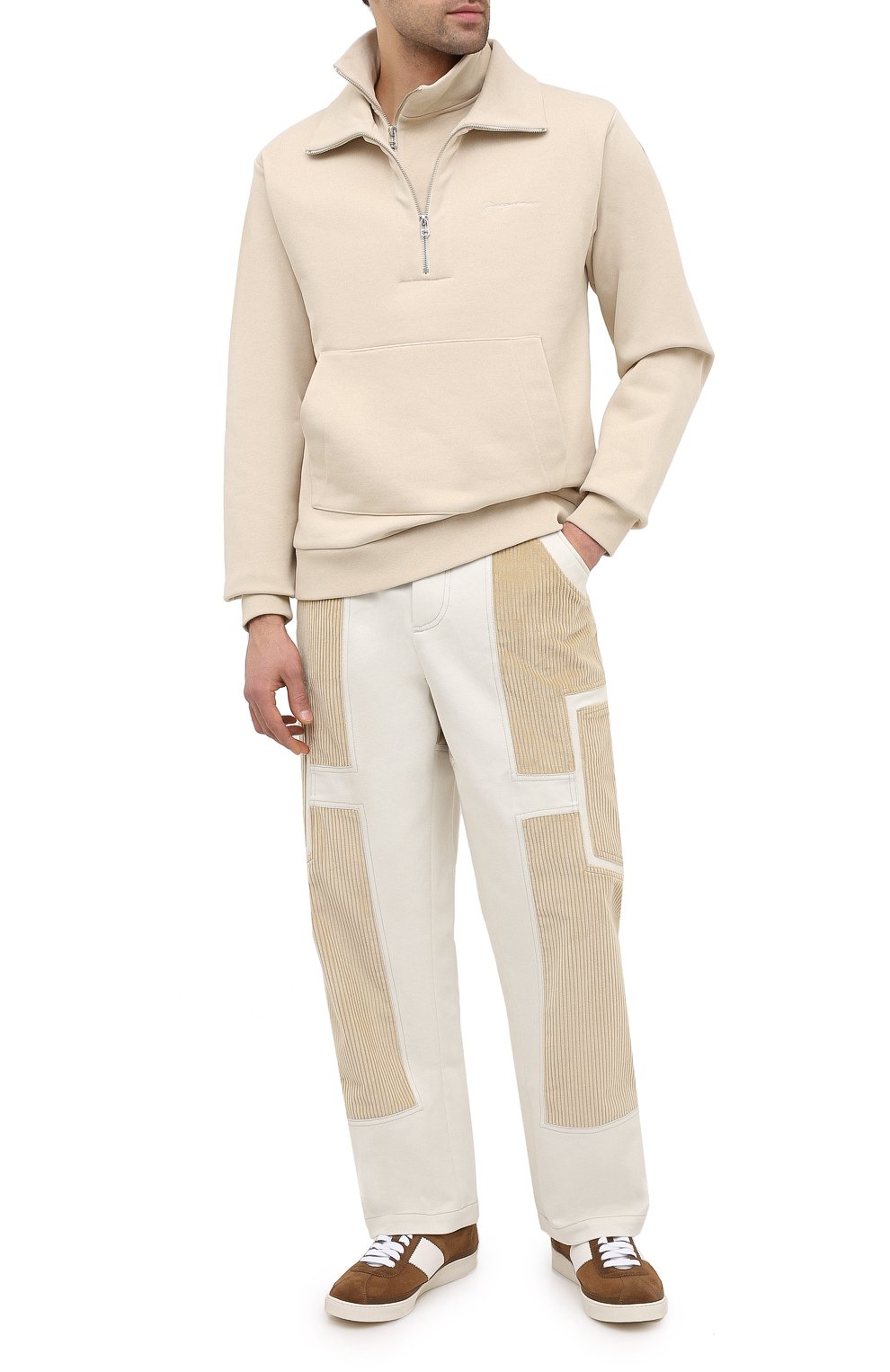 Мужские хлопковые брюки JACQUEMUS белого цвета, арт. 206PA06/125110 | Фото 2 (Длина (брюки, джинсы): Стандартные; Случай: Повседневный; Материал внешний: Хлопок; Стили: Минимализм)