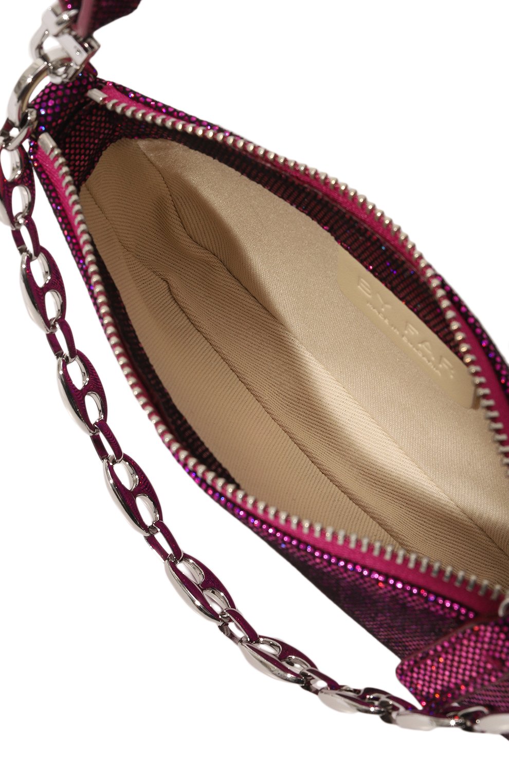 Женская сумка rachel mini BY FAR фуксия цвета, арт. 23CRMIRAFCHDDLSMA | Фото 5 (Сумки-технические: Сумки top-handle; Материал: Натуральная кожа; Размер: mini)