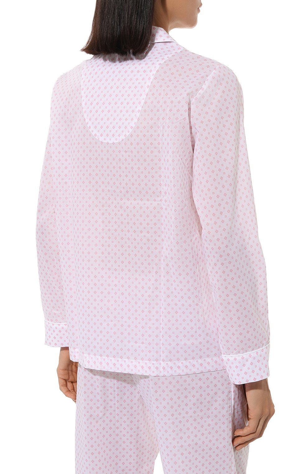 Женская хлопковая пижама DEREK ROSE светло-розового цвета, арт. 2012-NELS092 | Фото 4 (Материал сплава: Проставлено; Нос: Не проставлено; Материал внешний: Хлопок)