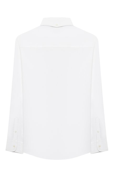 Детская хлопковая рубашка BRUNELLO CUCINELLI белого цвета, арт. BN664C301C | Фото 2 (Рукава: Длинные; Материал внешний: Хлопок; Стили: Классический; Мальчики-школьная форма: Рубашки; Ростовка одежда: 12 лет | 152 см)