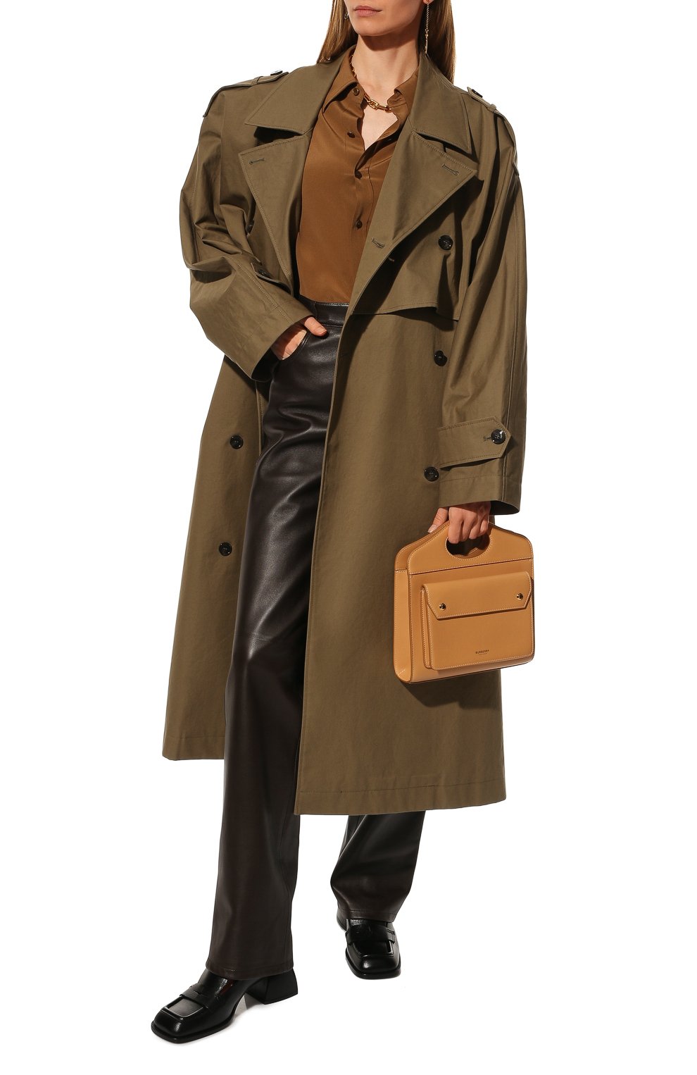 Женская сумка pocket bag medium BURBERRY бежевого цвета, арт. 8043105 | Фото 3 (Сумки-технические: Сумки top-handle; Размер: medium; Материал: Натуральная кожа; Ремень/цепочка: На ремешке)