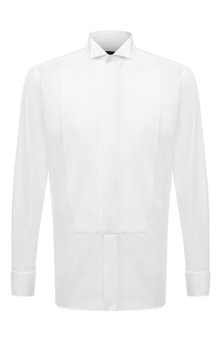 Мужская хлопковая сорочка ERMENEGILDO ZEGNA белого цвета по цене 46950 руб., арт. 0PIQU1/9RCCSM | Фото 1
