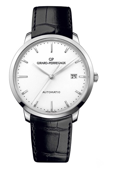 Мужские часы steel date white GIRARD-PERREGAUX бесцветного цвета, арт. 49555-11-131-BB60 | Фото 1 (Материал корпуса: Сталь; Цвет циферблата: Белый; Механизм: Автомат)