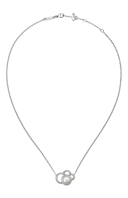 Женские кулон CHOPARD бесцветного цвета, арт. 819769-1003 | Фото 1 (Материал сплава: Белое золото; Драгоценные камни: Бриллианты)