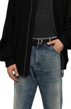 Мужской кожаный ремень DSQUARED2 черного цвета, арт. BEM0461/12900001 | Фото 2 (Случай: Повседневный; Материал: Натуральная кожа; Материал сплава: Проставлено; Нос: Не проставлено)
