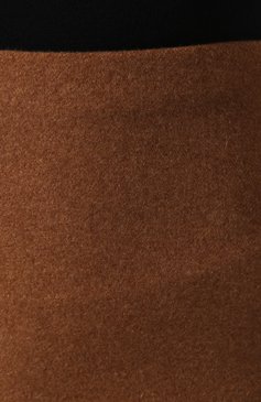 Женская кашемировая юбка GIORGIO ARMANI коричневого цвета, арт. 9WHNN02C/T0020 | Фото 5 (Материал внешний: Шерсть, Кашемир; Женское Кросс-КТ: Юбка-одежда; Длина Ж (юбки, платья, шорты): Миди; Материал подклада: Купро; Статус проверки: Проверена категория)