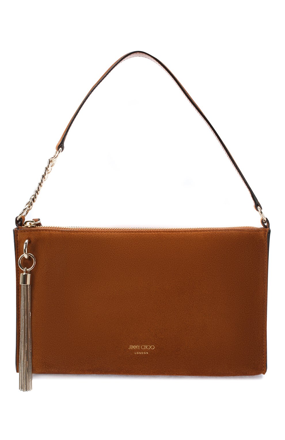 Женская сумка callie JIMMY CHOO коричневого цвета, арт. CALLIE MINI H0B0/SUE | Фото 1 (Сумки-технические: Сумки top-handle; Размер: medium; Материал: Натуральная кожа)