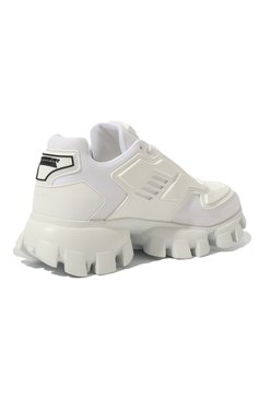 Мужские кроссовки PRADA белого цвета, арт. 2EG293-3KZU-F0009 | Фото 5 (Материал внешний: Текстиль; Стили: Гранж, Классический; Материал утеплителя: Без утеплителя; Подошва: Массивная)