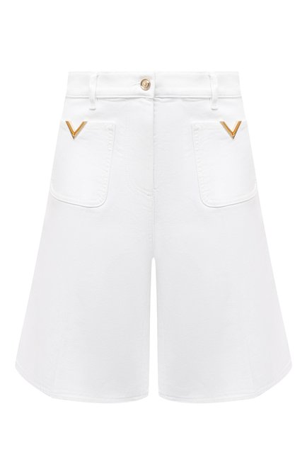 Женские джинсовые шорты VALENTINO белого цвета по цене 83500 руб., арт. VB3DD11E67P | Фото 1