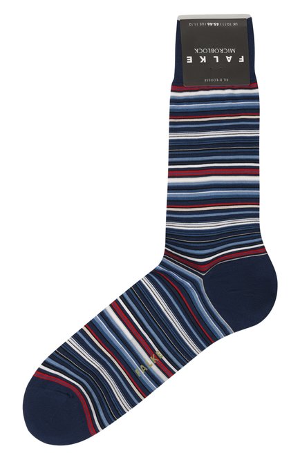 Мужские хлопковые носки FALKE синего цвета, арт. 14041 | Фото 1 (Материал внешний: Хлопок; Материал сплава: Проставлено; Нос: Не проставлено)