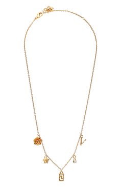 Женское колье micro charms VERSACE золотого цвета, арт. DG1H706/DJMX | Фото 1 (Материал: Металл)