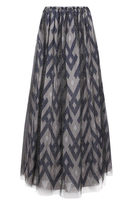 Женская юбка из шелка и вискозы GIORGIO ARMANI темно-синего цвета по цене 298000 руб., арт. 1SHNN04Z/T02Q3 | Фото 1