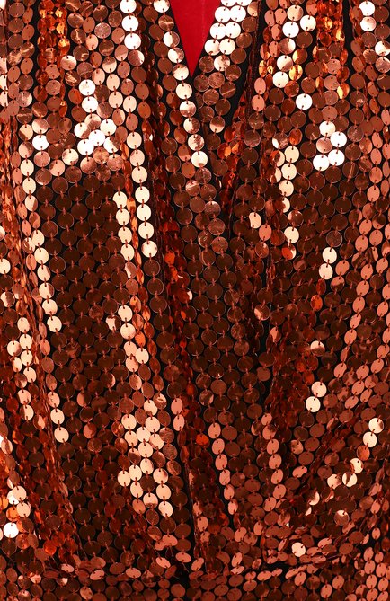 Женское платье с пайетками TOM FORD оранжевого цвета, арт. AB1670/SDE052 | Фото 2 (Статус проверки: Проверена категория; Материал подклада: Шелк; Материал внешний: Синтетический материал)