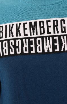 Мужской хлопковый джемпер DIRK BIKKEMBERGS синего цвета, арт. C S 52G 10 X 1472 | Фото 5 (Мужское Кросс-КТ: Джемперы; Рукава: Длинные; Длина (для топов): Стандартные; Принт: С принтом; Материал сплава: Проставлено; Материал внешний: Хлопок; Драгоценные камни: Проставлено; Вырез: Круглый; Стили: Кэжуэл)