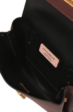 Женская сумка arlettis small COCCINELLE бордового цвета, арт. E1 MD5 55 B7 01 | Фото 6 (Сумки-технические: Сумки через плечо, Сумки top-handle; Материал: Натуральная кожа; Ремень/цепочка: На ремешке; Размер: small)