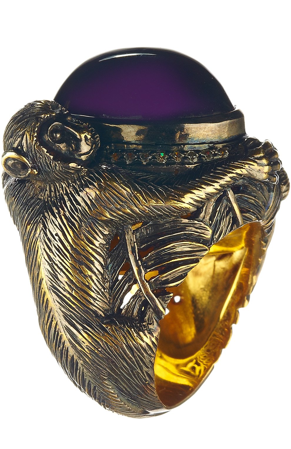 Женское кольцо monkey year QUEENSBEE золотого цвета, арт. 102093 | Фото 1 (Материал: Серебро; Статус проверки: Проверена категория)