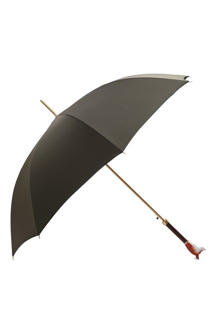 Мужской зонт-трость PASOTTI OMBRELLI хаки цвета, арт. 479/RAS0 0XF0RD/10/K48 | Фото 2 (Материал: Синтетический материал, Текстиль, Металл)