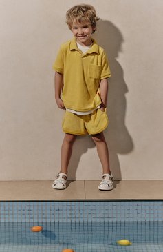 Детское хлопковое поло ASPESI желтого цвета, арт. S23001PCM0125/4A-8A | Фото 4 (Рукава: Короткие; Материал сплава: Проставлено; Материал внешний: Хлопок; Драгоценные камни: Проставлено)
