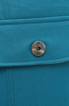 Женские шерстяные брюки BOTTEGA VENETA голубого цвета, арт. 672362/V0B20 | Фото 5 (Материал внешний: Шерсть; Стили: Гламурный; Длина (брюки, джинсы): Стандартные; Женское Кросс-КТ: Брюки-одежда; Силуэт Ж (брюки и джинсы): Прямые; Материал сплава: Проставлено; Драгоценные камни: Проставлено)