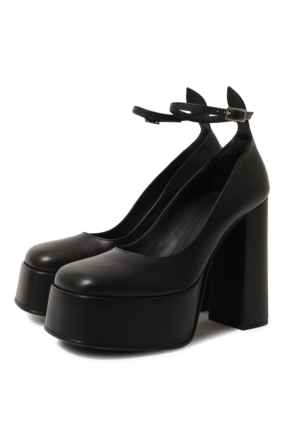 Женские кожаные туфли MATTIA CAPEZZANI черного цвета, арт. W254/NAPPA | Фото 1 (Подошва: Платформа; Каблук высота: Высокий; Материал внутренний: Натуральная кожа; Каблук тип: Устойчивый)