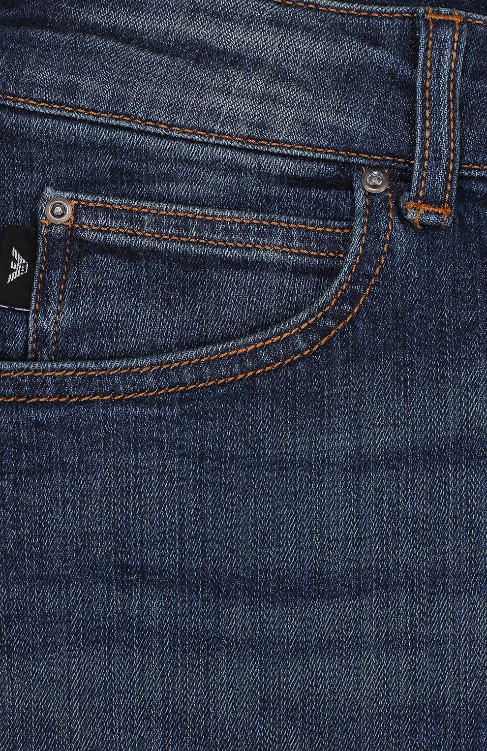 Детские джинсы EMPORIO ARMANI темно-синего цвета, арт. 8N4J45/1V0MZ | Фото 3 (Материал внешний: Хлопок; Статус проверки: Проверена категория)