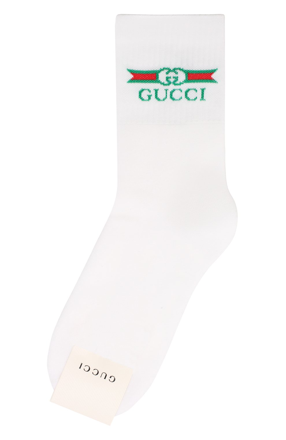 Мужские хлопковые носки GUCCI белого цвета, арт. 604038/4GA25 | Фото 1 (Кросс-КТ: бельё; Материал внешний: Хлопок)